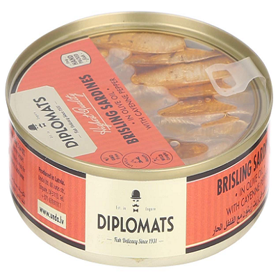 دبلوماتس سردين زيت زيتون حار 160 جم