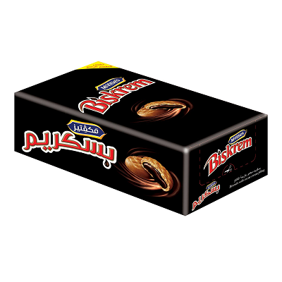 بسكريم بسكويت محشو بكريمه الكاكاو 3+1قطعه مجانا علبه 12 قطعه