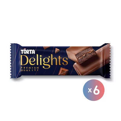 تورته ديلايت كيك مغطى شيكولاته 10ج علبه*6