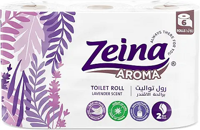 زينه مناديل تواليت لافندر مضغوط 6 بكره