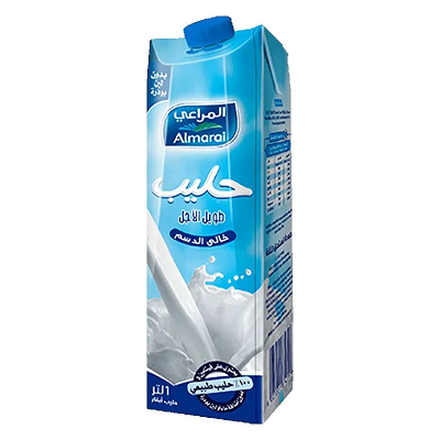 المراعي حليب خالي الدسم 1 لتر