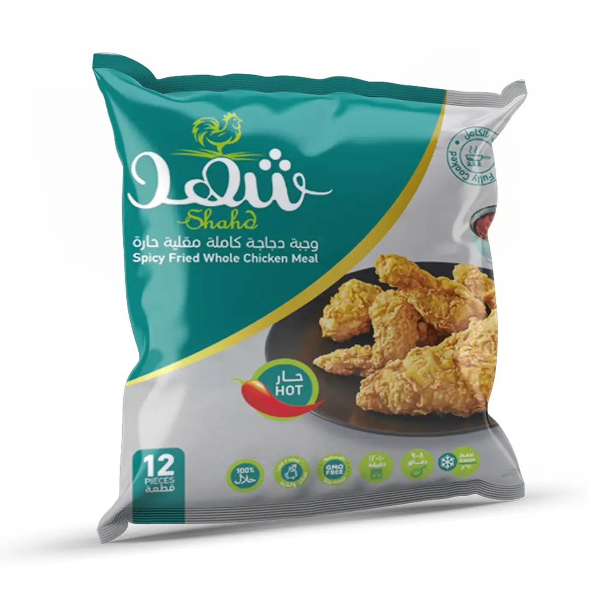 شهد وجبه دجاج كامله مقليه حار 12 قطعه