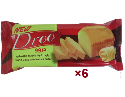 دروو باوند كيك بالزبده الطبيعي 5ج علبه 6 قطعه