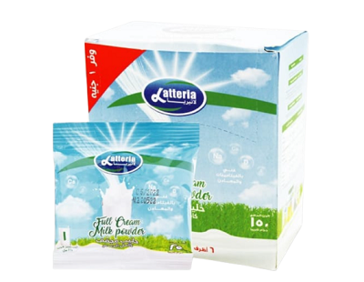 لاتيريا حليب مجفف كامل الدسم 25جم علبه 6 ظرف