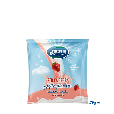 لاتيريا مشروب حليب مجفف بالفراوله 12جم علبه12ظرف