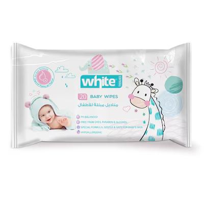 وايت مناديل مبلله 20 منديل ساده