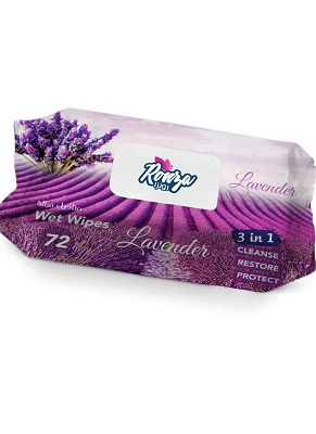 رونزا مناديل مبللة 3*1 لافندر 72 منديل
