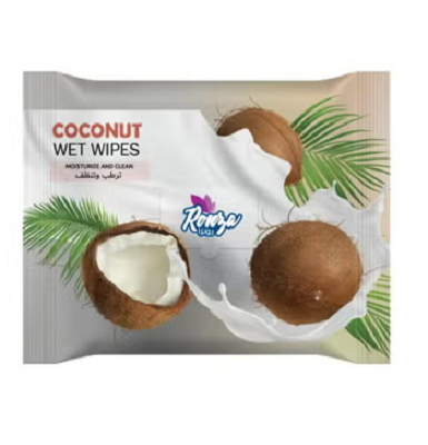 رونزا عنايه بالبشرة و مزيل مكياج جوز هند 25 منديل