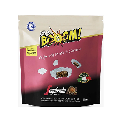 سيجافريدو قطع الكريسب راس بالقهوه مع قطع بنكهه القرفه ومغطاه بكريمه الفانيليا 25جم